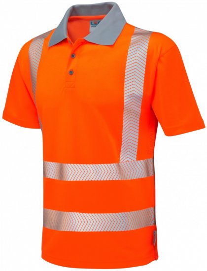 Leo Woolacombe Coolviz Plus Polo Hi-Vis Orange - Darba apģērbs - Darba apģērbs - 3XL-10XL