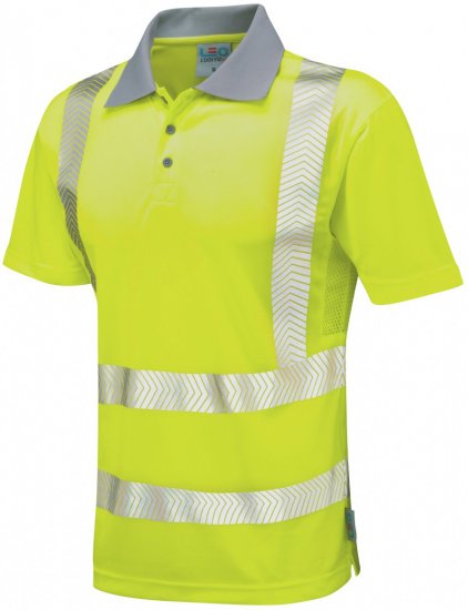 Leo Woolacombe Coolviz Plus Polo Hi-Vis Yellow - Darba apģērbs - Darba apģērbs - 3XL-10XL