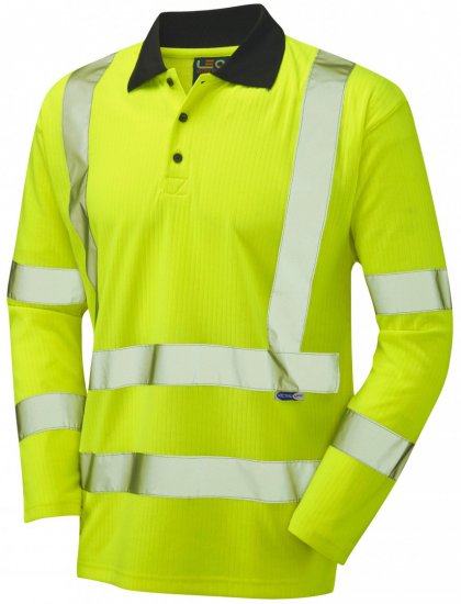 Leo Swimbridge Comfort L/S Polo Shirt Hi-Vis Yellow - Darba apģērbs - Darba apģērbs - 3XL-10XL