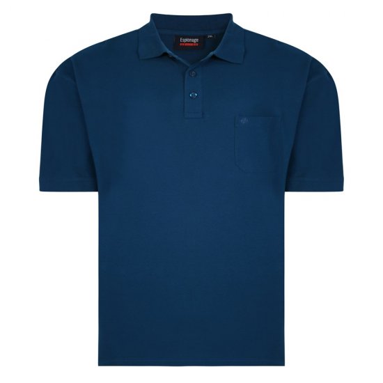 Espionage P074C Īsroku Polo Krekls Tumši Zaļgani Zils - Polo krekli - Polo krekli - 2XL-8XL