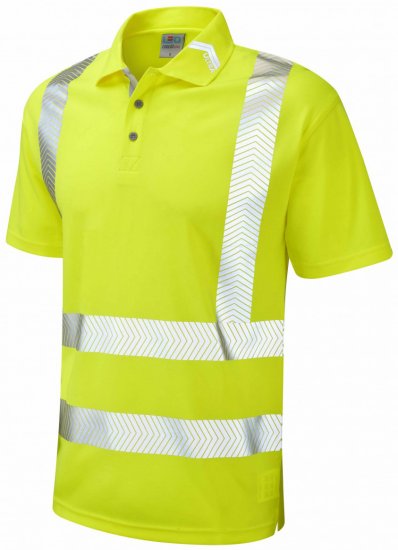 Leo Broadsands Coolviz Ultra Polo Hi-Vis Yellow - Darba apģērbs - Darba apģērbs - 3XL-10XL