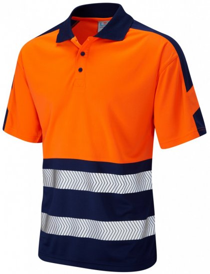 Leo Watersmeet Coolviz Plus Polo Hi-Vis Orange/Navy - Darba apģērbs - Darba apģērbs - 3XL-10XL