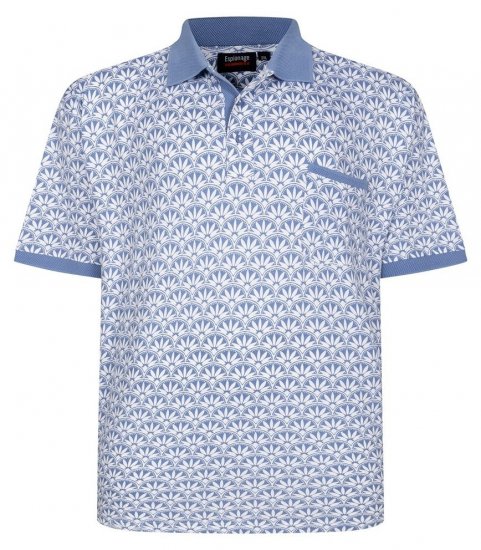 Espionage P231 Polo krekls ar ģeometrisku apdruku zila/balta - Polo krekli - Polo krekli - 2XL-8XL