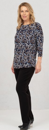 Scandinavian Caramel Tiny Flower Petals Blouse Light Blue - Apdrukāti T-krekli sievietēm - 