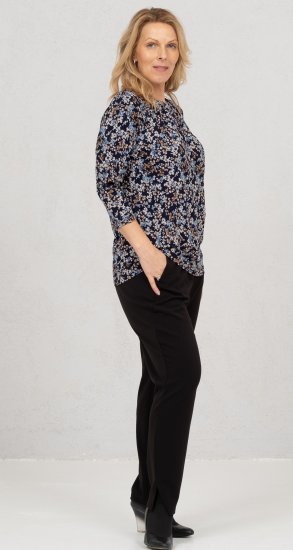 Scandinavian Caramel Tiny Flower Petals Blouse Light Blue - Apdrukāti T-krekli sievietēm - 
