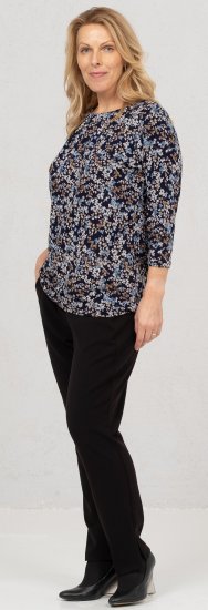 Scandinavian Caramel Tiny Flower Petals Blouse Light Blue - Apdrukāti T-krekli sievietēm - 
