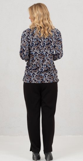 Scandinavian Caramel Tiny Flower Petals Blouse Light Blue - Apdrukāti T-krekli sievietēm - 