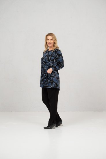 Scandinavian Caramel Swirls Tunic Blue - Apdrukāti T-krekli sievietēm - 