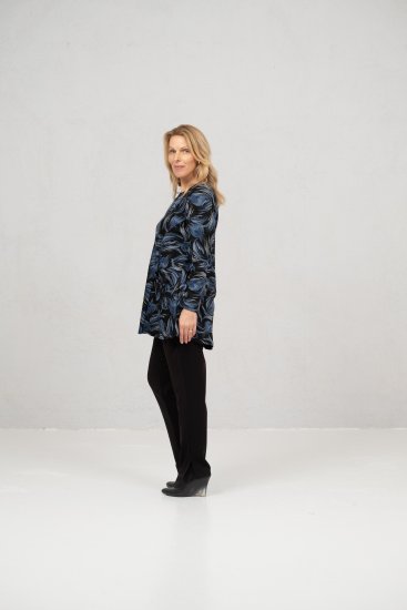 Scandinavian Caramel Swirls Tunic Blue - Apdrukāti T-krekli sievietēm - 