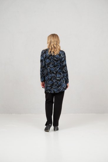 Scandinavian Caramel Swirls Tunic Blue - Apdrukāti T-krekli sievietēm - 