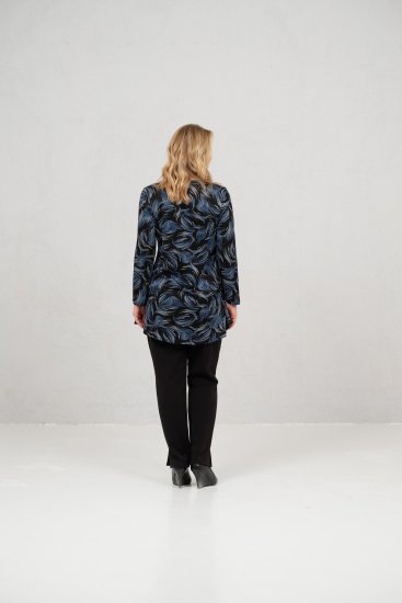 Scandinavian Caramel Swirls Tunic Blue - Apdrukāti T-krekli sievietēm - 