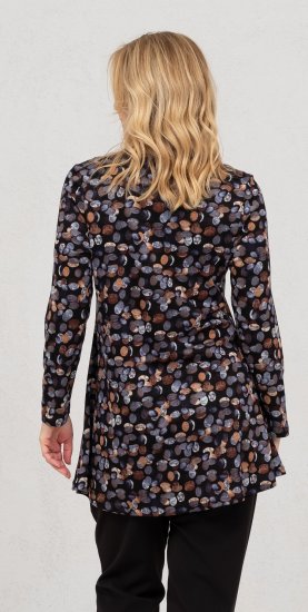 Scandinavian Caramel Flower Petals Tunic Copper and Blue - Apdrukāti T-krekli sievietēm - 