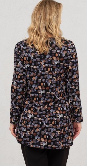 Scandinavian Caramel Flower Petals Tunic Copper and Blue - Apdrukāti T-krekli sievietēm - 