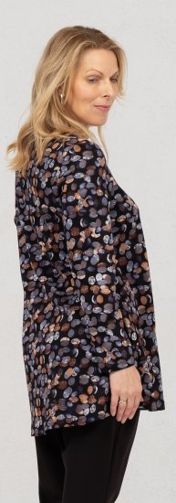 Scandinavian Caramel Flower Petals Tunic Copper and Blue - Apdrukāti T-krekli sievietēm - 