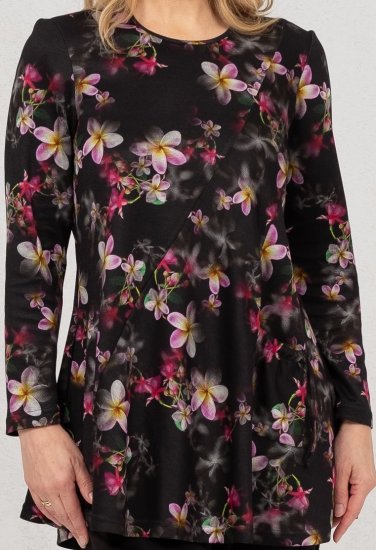 Scandinavian Caramel Flowers Tunic Red and Pink - Apdrukāti T-krekli sievietēm - 