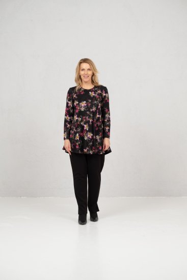 Scandinavian Caramel Flowers Tunic Red and Pink - Apdrukāti T-krekli sievietēm - 