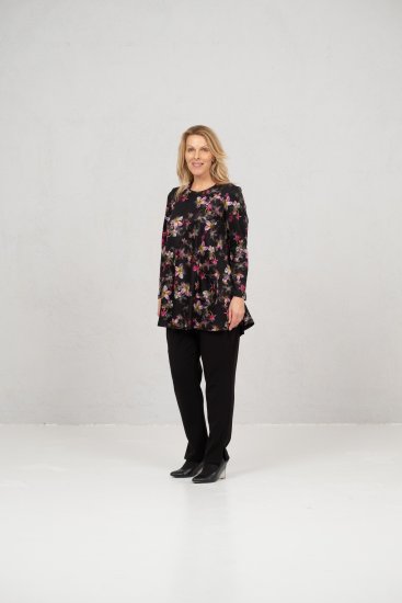Scandinavian Caramel Flowers Tunic Red and Pink - Apdrukāti T-krekli sievietēm - 
