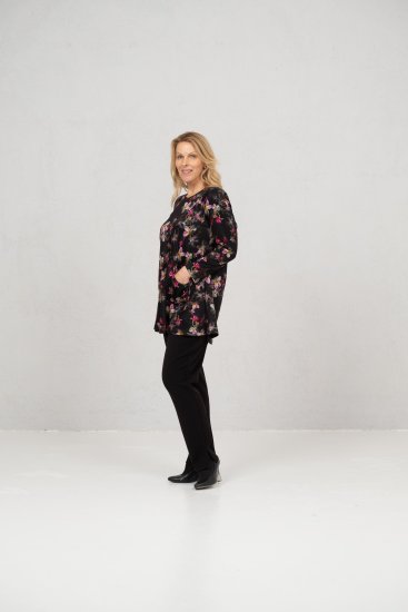 Scandinavian Caramel Flowers Tunic Red and Pink - Apdrukāti T-krekli sievietēm - 