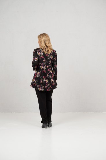 Scandinavian Caramel Flowers Tunic Red and Pink - Apdrukāti T-krekli sievietēm - 