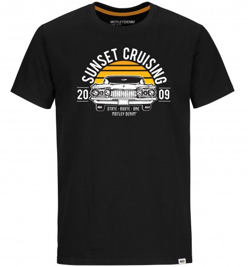 Motley Denim Plymouth T-shirt Black - T-krekli - T-krekli - 2XL-14XL