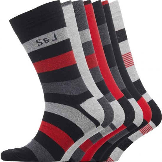 Smith & Jones Red line 7-pack Socks - Apakšveļa un peldšorti - Apakšveļa - 2XL-8XL