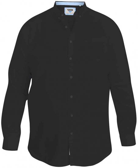 D555 Richard Long Sleeve Oxford Shirt Black - Krekli - Krekli - 2XL-8XL