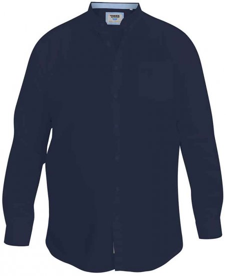 D555 Richard Long Sleeve Oxford Shirt Navy - Krekli - Krekli - 2XL-8XL