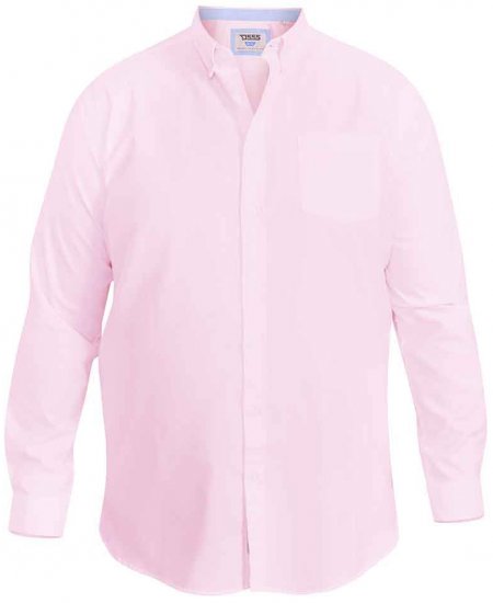 D555 Richard Long Sleeve Oxford Shirt Pink - Krekli - Krekli - 2XL-8XL