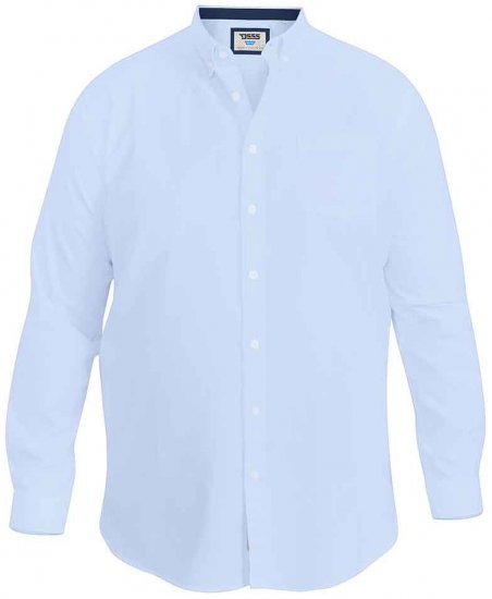 D555 Richard Long Sleeve Oxford Shirt Sky Blue - Krekli - Krekli - 2XL-8XL
