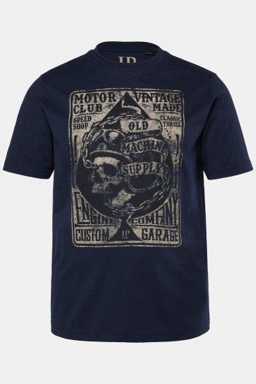 JP1880 T-Shirt Short Sleeve Skull Chest Print Navy - T-krekli - T-krekli - 2XL-14XL