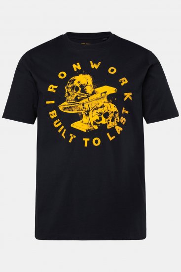 JP1880 T-Shirt Short Sleeve Chest Print Skulls Black - T-krekli - T-krekli - 2XL-14XL