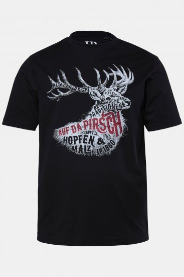 JP1880 T-Shirt Elk Print Black - T-krekli - T-krekli - 2XL-14XL