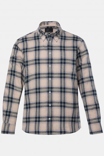 JP1880 Checked Flannel Shirt Long Sleeve Dark Dusty Pink - Krekli - Krekli - 2XL-8XL