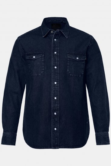 JP1880 Denim Shirt Flexnamic Long Sleeve Navy - Krekli - Krekli - 2XL-8XL