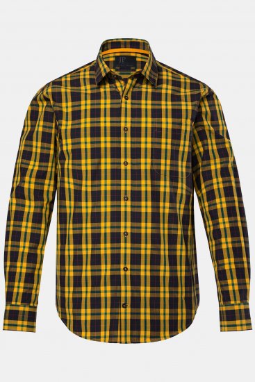 JP1880 Checked Shirt Long Sleeve Kent Collar Curry - Krekli - Krekli - 2XL-8XL