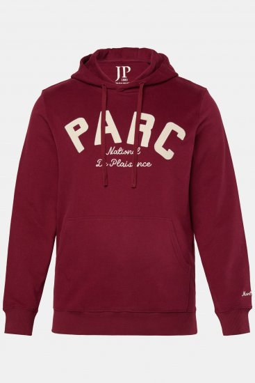 JP1880 Hoodie with Embroidery Aubergine Tall - TALL-izmēri - Apģērbs gariem vīriešiem