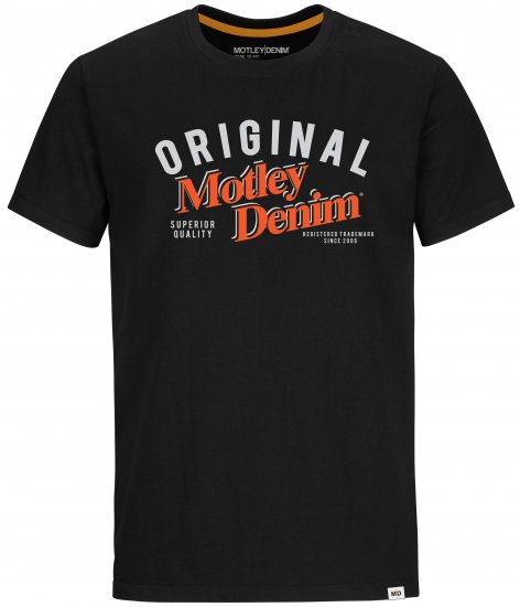 Motley Denim Salford T-shirt Orange on Black - T-krekli - T-krekli - 2XL-14XL