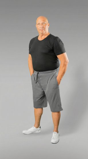 20 Nodi Scirocco Short Leg Sports Pants in Combed Cotton Jersey Grey - Sporta bikses un šorti - Sporta bikses un Sporta šorti - 2XL-12XL