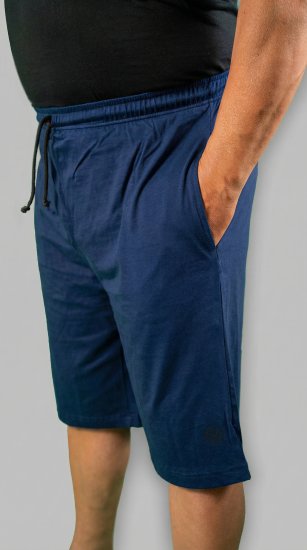 20 Nodi Scirocco Short Leg Sports Pants in Combed Cotton Jersey Navy - Sporta bikses un šorti - Sporta bikses un Sporta šorti - 2XL-12XL