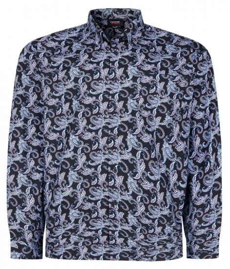 Espionage SH459 Paisley Krekls ar garām piedurknēm tumši zila/print - Krekli - Krekli - 2XL-8XL