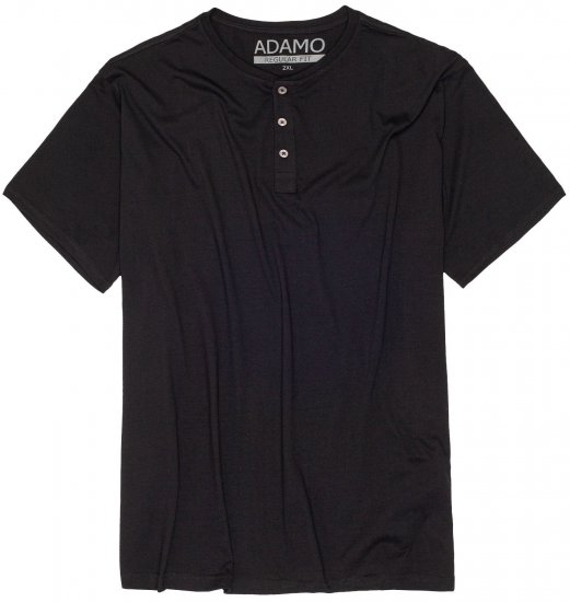 Adamo Silas Regular fit Serafino T-shirt Black - T-krekli - T-krekli - 2XL-14XL