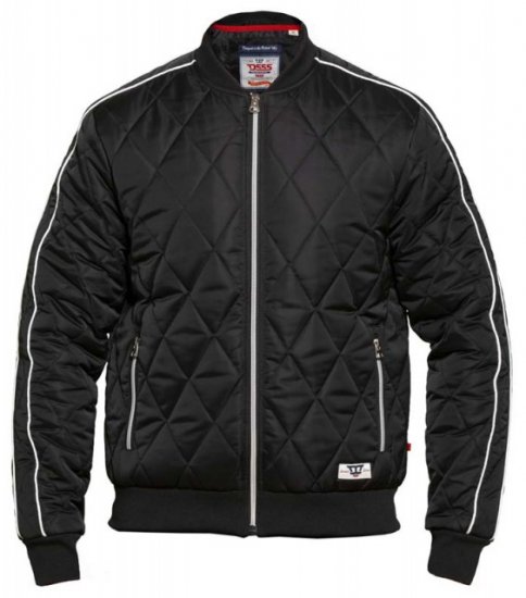 D555 Skipton Quilted Bomber Jacket Black - Jakas & Lietus apģērbs - Jakas - 2XL-12XL