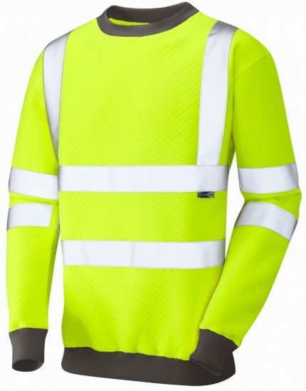 Leo Winkleigh Crew Neck Sweatshirt Hi-Vis Yellow - Darba apģērbs - Darba apģērbs - 3XL-10XL