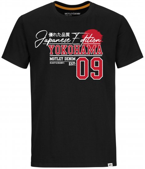 Motley Denim Sterling T-shirt Red on Black - T-krekli - T-krekli - 2XL-14XL