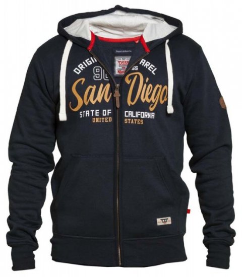 D555 Stockton Hoodie Navy - Džemperi un džemperi ar kapuci - Džemperi - 2XL-14XL