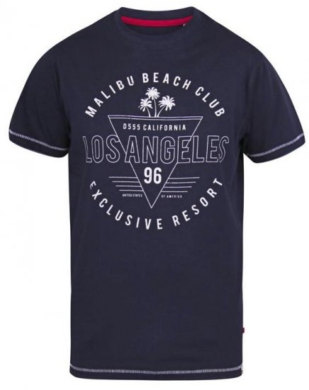 D555 Stoke Los Angeles Beach Printed T-Shirt Navy - T-krekli - T-krekli - 2XL-14XL