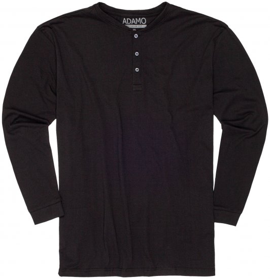 Adamo Sven Regular fit Serafino Long sleeve T-shirt Black - T-krekli - T-krekli - 2XL-14XL