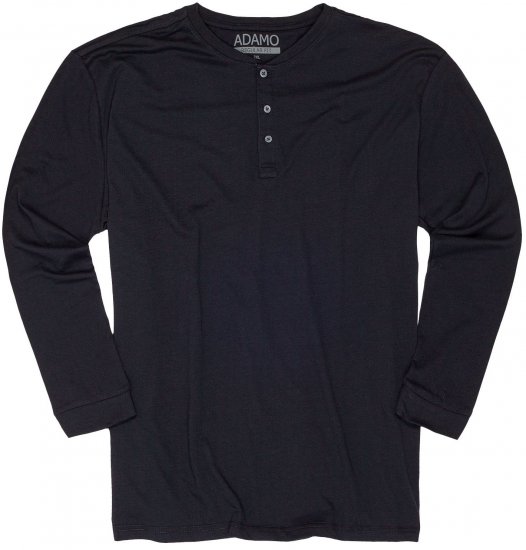 Adamo Sven Regular fit Serafino Long sleeve T-shirt Navy - T-krekli - T-krekli - 2XL-14XL