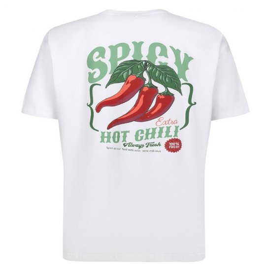 Espionage T457 Spicy Chilli T-krekls ar apdruku balta - T-krekli - T-krekli - 2XL-14XL