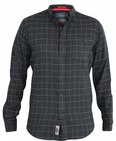 D555 Taylor Long Sleeve Shirt Charcoal - Krekli - Krekli - 2XL-8XL